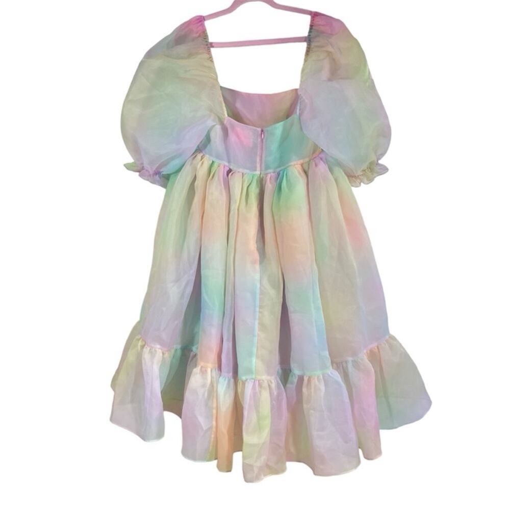SELKIE $325 NWOT The Rainbow French Puff dress M - Picture 6 of 8